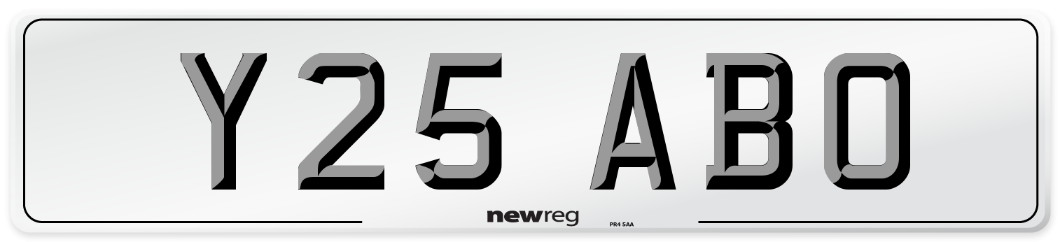 Y25 ABO Number Plate from New Reg